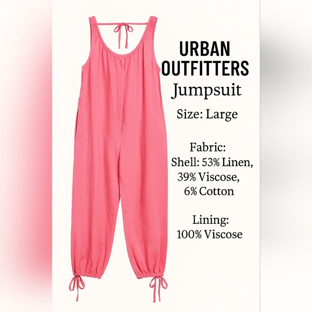 Urban Outfitters Pink Linen Blend Jumpsuit
